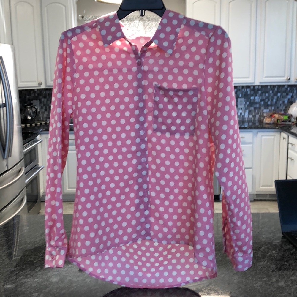 Pink Polka Dot Blouse